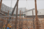 installation of modular steel structure begins at omaxe chowk